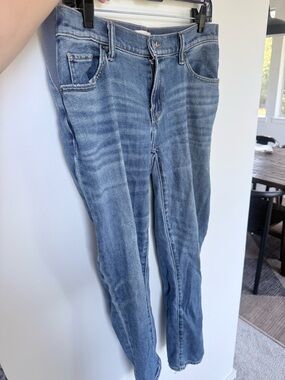 Hatch Women's Straight Leg Maternity Washed Blue Jeans